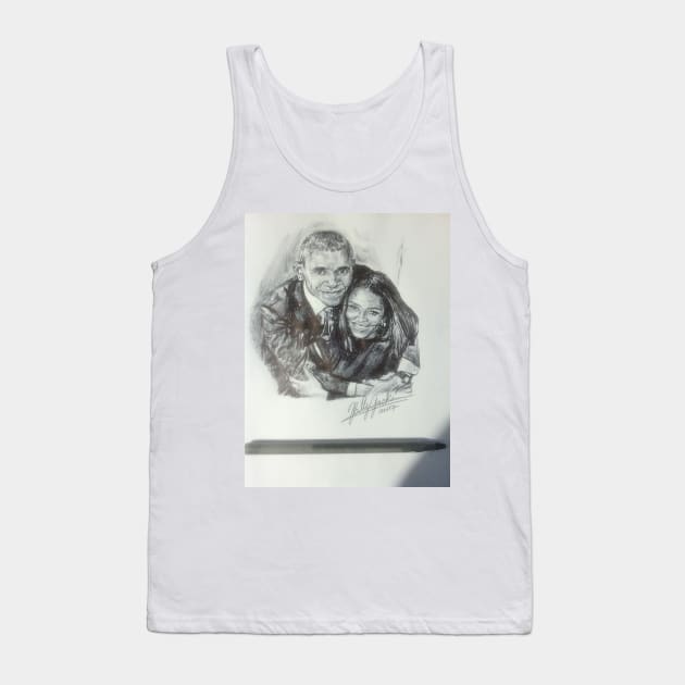 Barack Obama & Michelle Obama Portrait Tank Top by billyhjackson86